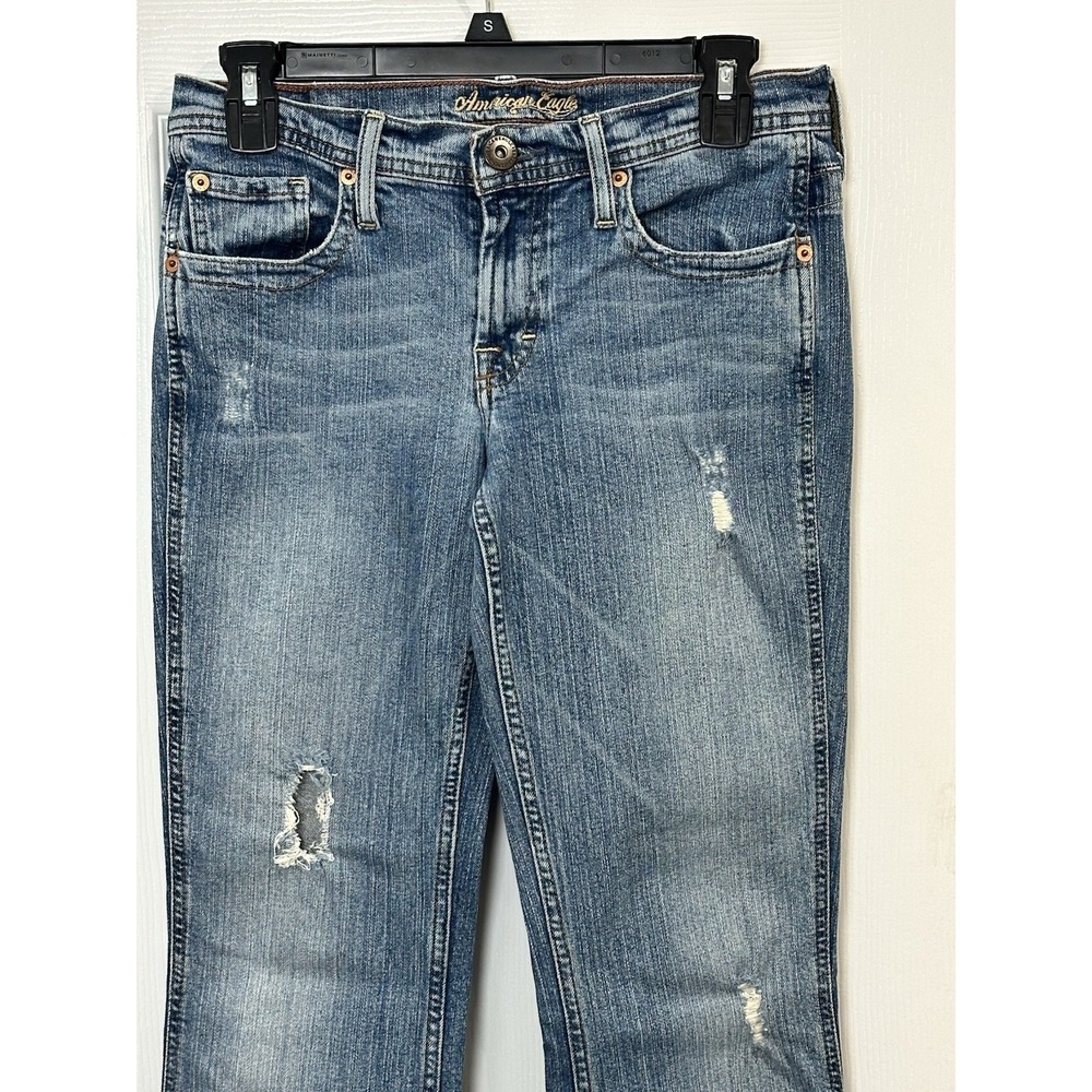 American Eagle Vintage Y2K Jeans Stretch Skinny Flare Sz 6 Regular 31.5" Inseam - Picture 2 of 16